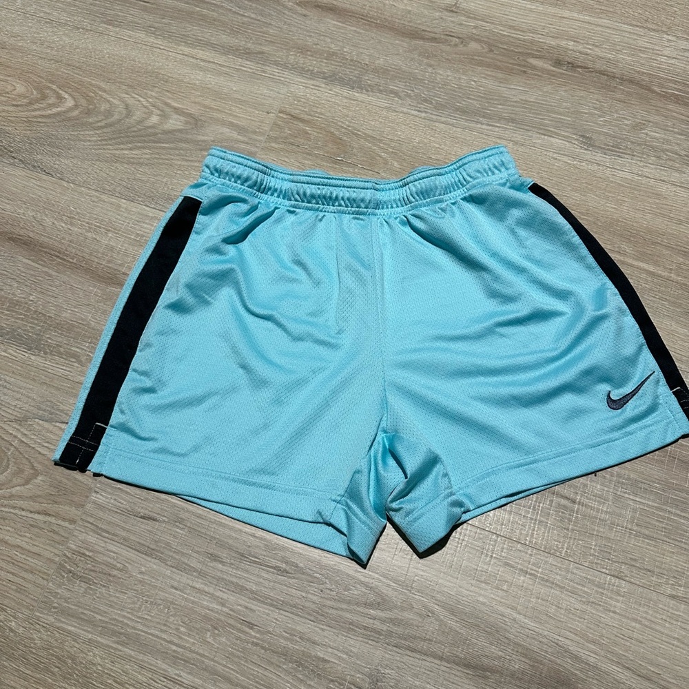 Light Blue Nike Athletic Shorts with Black Stripe size Small